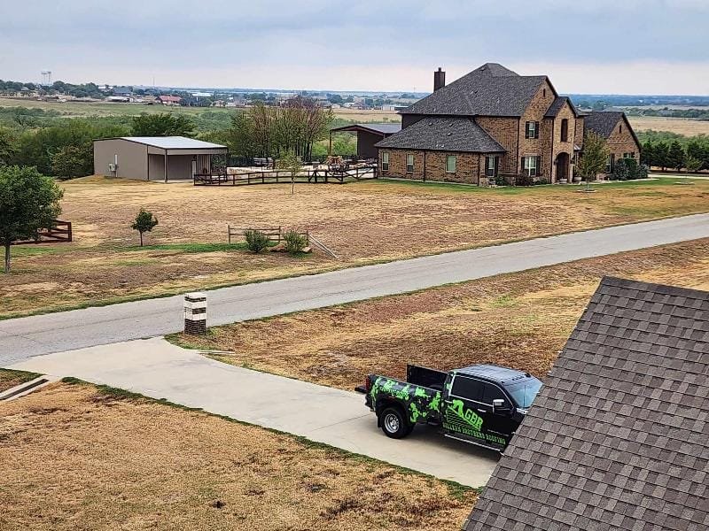 rooftop view of rural Denton Texas area