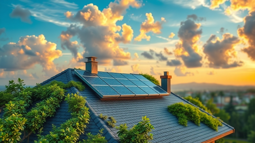 futuristic smart home with self-healing eco-friendly asphalt shingles