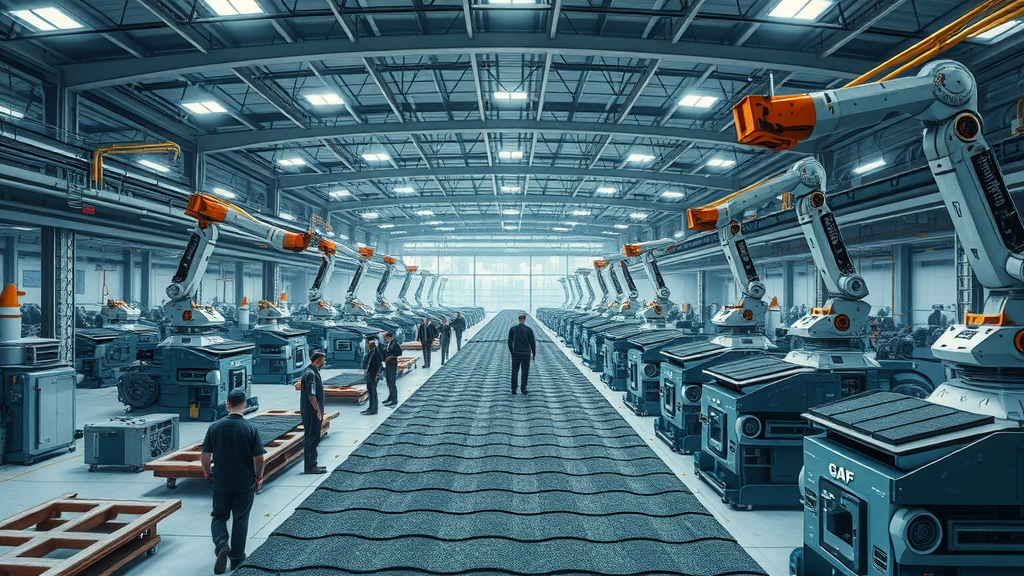 GAF industrial facility with advanced asphalt shingle manufacturing