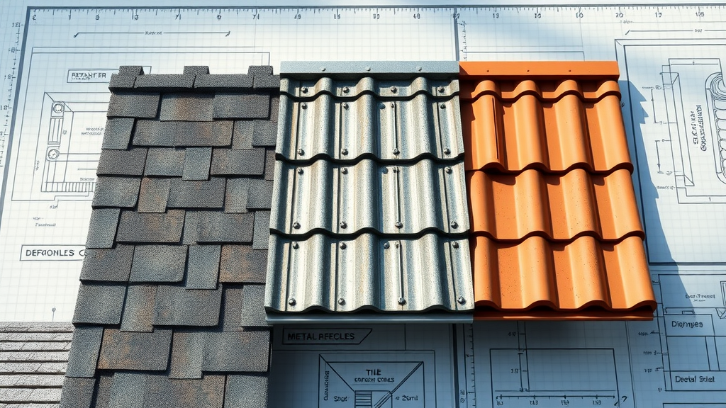 comparison of asphalt shingles, metal roofing, and tile for roof replacement cost