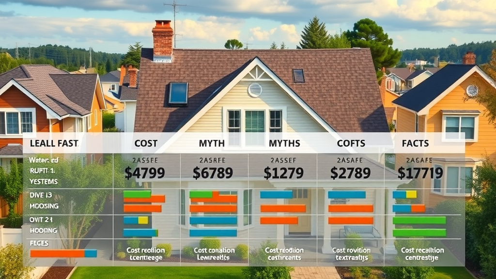 roof replacement cost infographic showing average roof replacement cost and demystifying common myths